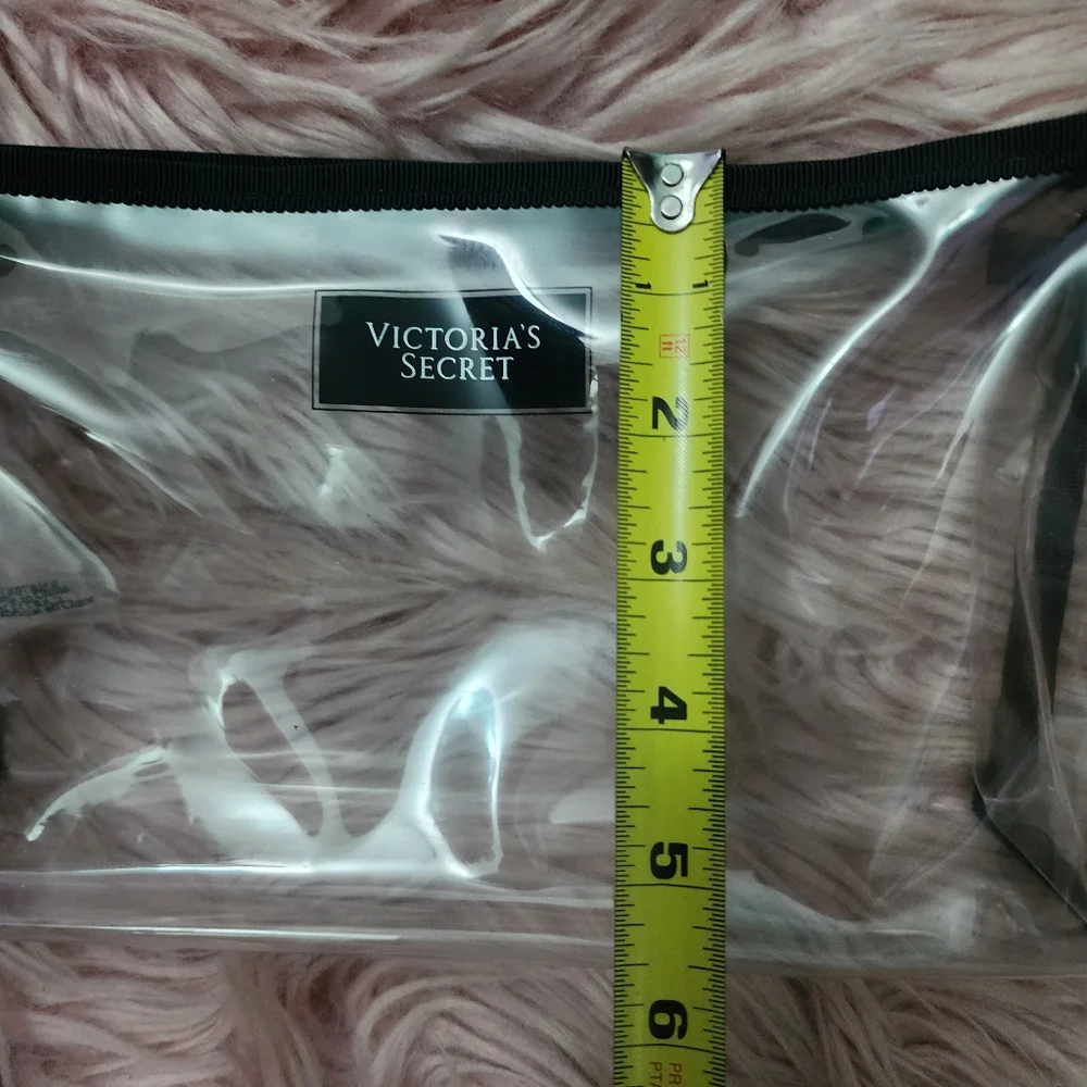 Victoria's Secret clear jelly plastic makeup cosmetic travel bag clutch
